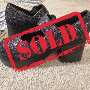 Glitter Platform Mary Jane's